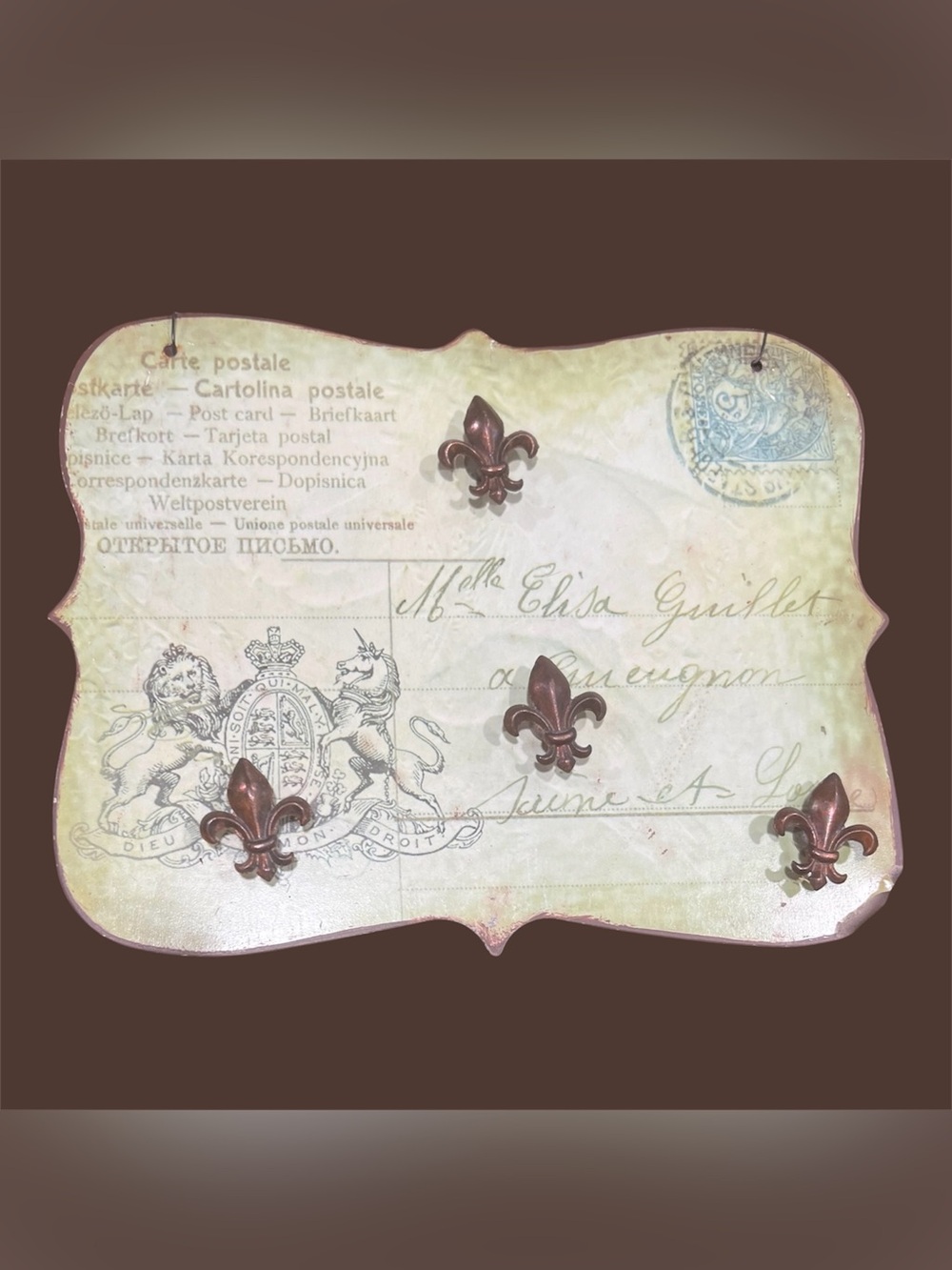 French Postcard Magnet Plaque